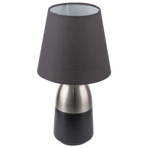 RGB LED Textil Touch Tischleuchte, schwarz-grau, H 31 cm, EUGEN