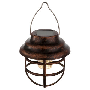 LED Solar Hängeleuchte, rostfarben, H 14 cm
