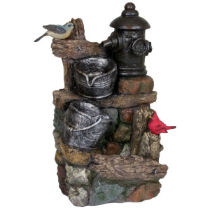 Springbrunnen, Garten, Stein-Optik, Eimer, Höhe 60 cm