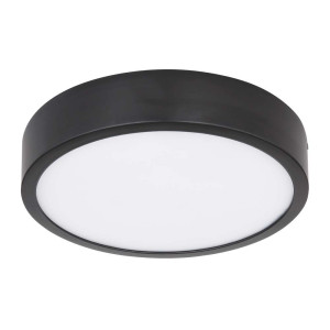 LED Deckenleuchte, Metall, Schwarz, Rund, 14,5 cm