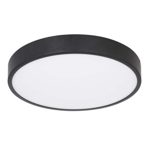 LED Deckenleuchte, Metall, Graphit, Opal, rund, 22 cm