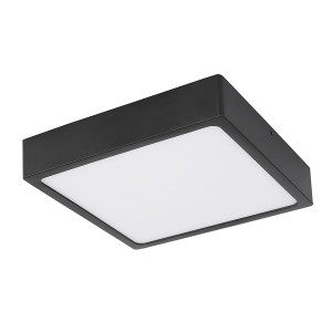 LED Deckenleuchte, Metall, Opal, Schwarz, Dimmbar, L 14,5 cm