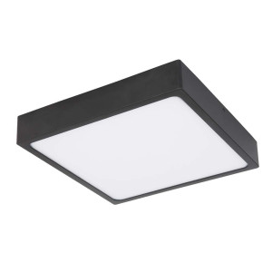 LED Deckenleuchte, Metall, Graphit, Opal, H 2,6 cm