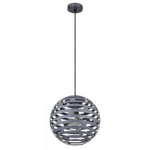 Hängeleuchte, Metall, Schwarz, anthrazit, Dekor, H 120 cm