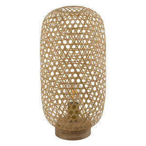 Tischleuchte, Bambus-Geflecht, Höhe 46 cm