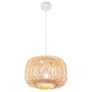 Hängeleuchte, Bambus-Geflecht, natur, Kugel, 32 cm, LUCIA