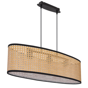 Hängeleuchte, Korbgeflecht Optik, naturfarben, H 140 cm