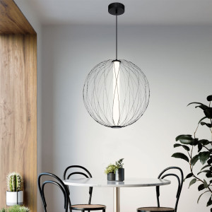 LED Hängeleuchte, Metall, schwarz-matt, 52 cm