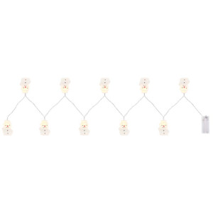 LED Lichterkette, Weiß, Schalter, Schneemann Optik, L 165 cm