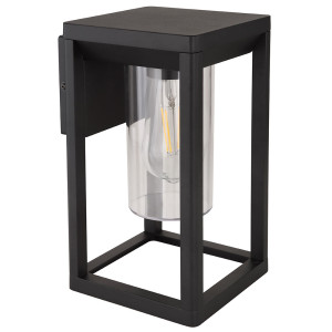 Wandleuchte, ALU, schwarz-matt, klar, H 27 cm, CANDELA