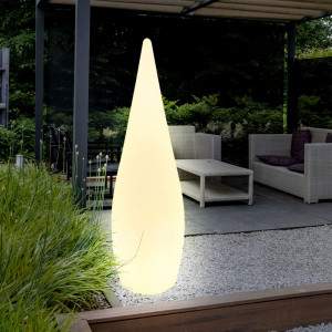 Stehleuchte, Tropfen-Design, opal weiß, Höhe 120 cm, VASCON