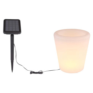 RGB LED Solarleuchte, Blumentopf-Design, weiß, 27 cm