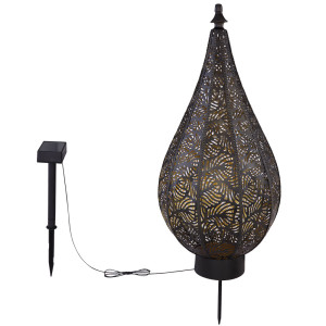 LED Solarlampe, Muster, schwarz-gold, H 65 cm