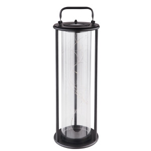 LED Solarleuchte, Lichterkette, Glas, schwarz, H 40,5 cm