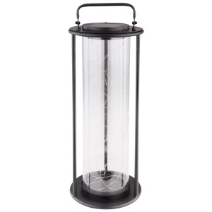 LED Solarleuchte, Glaslaterne mit LED Band