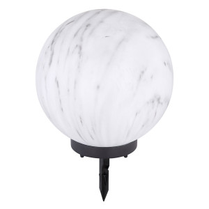 LED Solar-Steckleuchte, Kugel, Marmor-Design, 25 cm