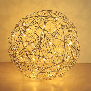 LED Solar Stecklampe, ALU Kugel, Geflecht, 30cm
