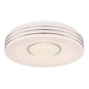 LED Deckenleuchte, dimmbar, Fernbedienung, Chrom, 38 cm