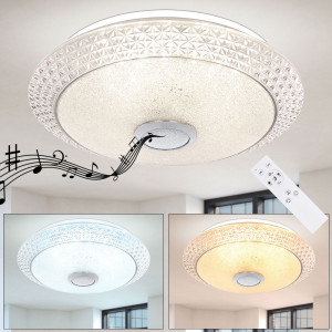 LED Deckenleuchte, Lauptsprecher, Fernbedienung, 41 cm, RONJA