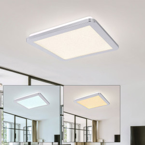 LED Deckenleuchte, Kristalle, CCT, 30x30 cm