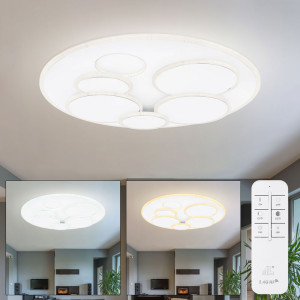 LED Deckenleuchte TARABINA, Acryl, 6 aufgesetzte Ringe, weiß
