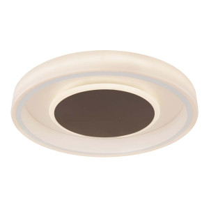 LED Deckenleuchte, weiß braun, dimmbar, Fernbedienung, 50 cm