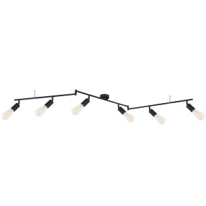 Deckenleuchte, schwarz, Spots/Arme beweglich, L 180 cm