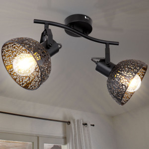 Deckenleuchte, orientalisch, schwarz, Spots beweglich, L 30 cm, PANTALLA