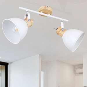 Deckenleuchte, 2-Flammig, Holz-Optik, Länge 35 cm, WIHO