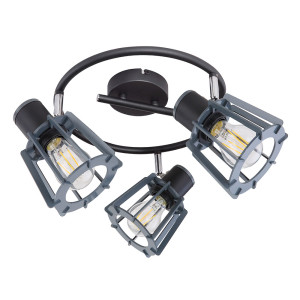 Deckenlampe, 3-Flammig, Holz, graphit, 28 cm
