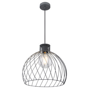 Pendelleuchte, Metall-Geflecht, Kugelform, Graphit, 35 cm