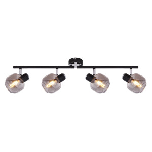 Deckenstrahler, bewegliche Arme und Spots, Metall Chrom