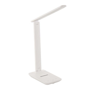 LED Tischleuchte, weiß, LCD-Anzeige, Touchdimmer, H 56,5 cm