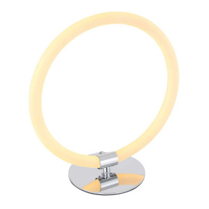 LED Tischleuchte, Weiß, Schalter, Opal, Chrom, H 31 cm