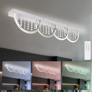 LED Deckenlampe, Kristalle, Bogen-Design, Weiß