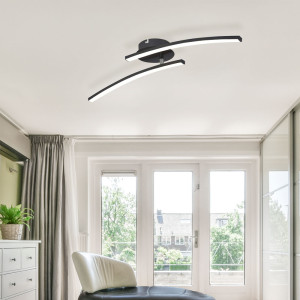 LED Deckenleuchte, schwarz-matt, CCT, L 59 cm