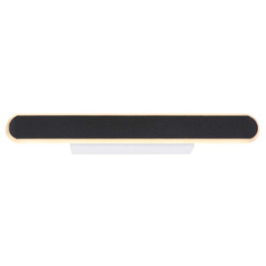 LED Wandleuchte, Metall, schwarz-matt, Lederoptik
