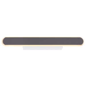 LED Wandleuchte, Metall, grau, Lederoptik, 40 cm