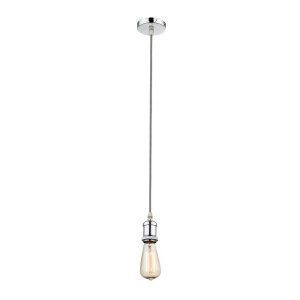 Hängeleuchte, Metall, nickel-matt, 10 cm, H 109 cm