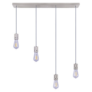 Hängeleuchte, nickel-matt, anthrazit,  L 100 cm, OLIVER