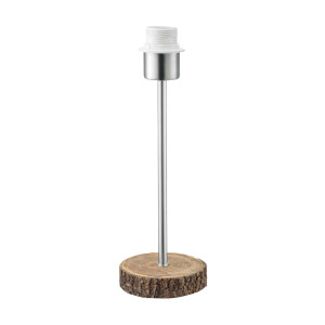 Tischleuchte, Holz, nickel-matt, ohne Schirm, H 30,5 cm