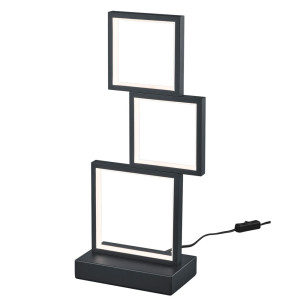 LED Tischleuchte, quadrat, schwarz-matt, Dimmer, SORRENTO