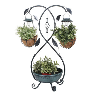 Pflanzständer mit Solar LED-Beleuchtung, H 80 cm