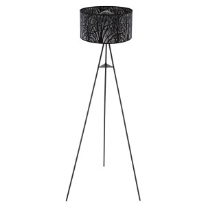 RGB LED Standlampe, Textil, Baum Motiv, schwarz, H 149 cm, BARZI