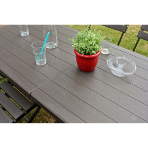 Klapptisch, Holz, Stahl, braun, schwarz, HDPE, Höhe 73 cm