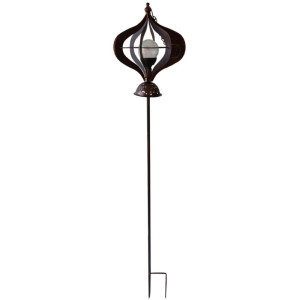 LED Solarleuchte, Windspiel, Erdspieß, Rost Optik