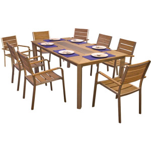9tlg. Sitzgruppe, Teak-Optik, Harms FLORENCE