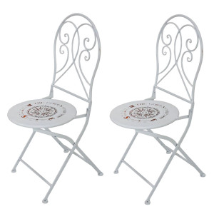 2x Klappstühle, weiß, Kompass Design