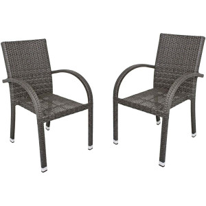 2x Stapelstuhl, ALU, Rattan-Optik, Harms MODESTO