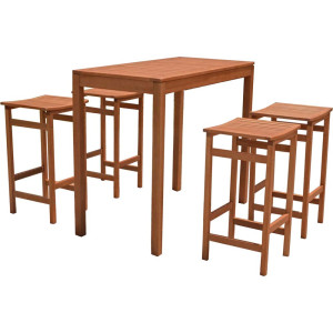 Bar-Set PALMDALE, 5-teilig, Eukalyptus Holz, geölt